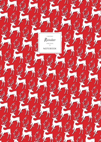 Reindeer Notebook, Lined Pages, A4