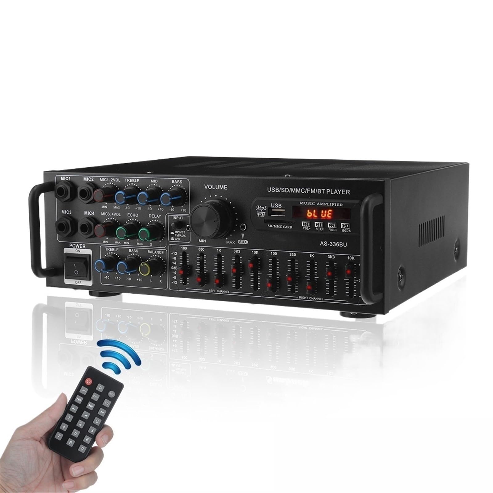 Gorący samochodowy wzmacniacz stereo 2500W dźwięk przestrzenny USB SD AMP FM DVD AUX wyświetlacz LCD pilot do kina domowego do samochodu