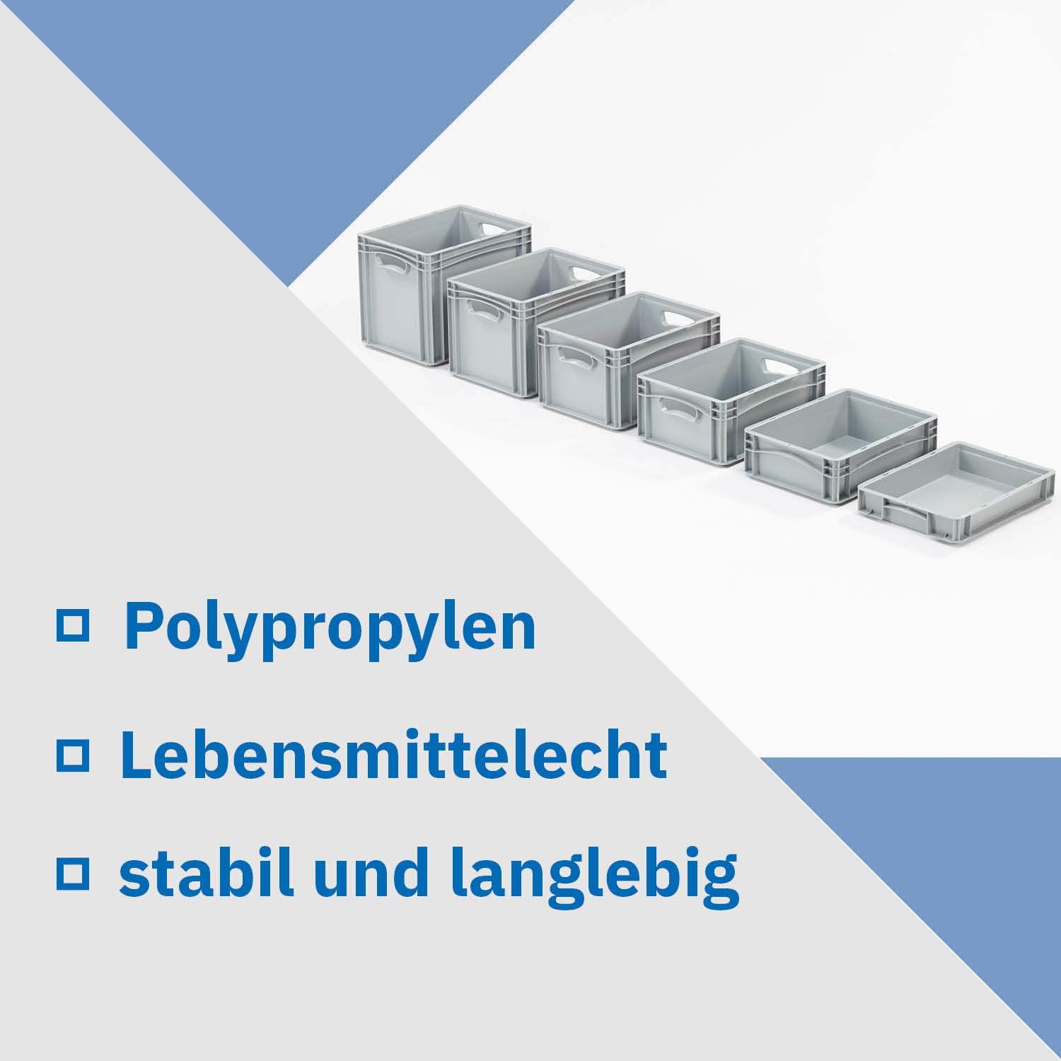 Transportbehälter 60x40x18,5 mit Deckel Kunststoff Transportcase Box
