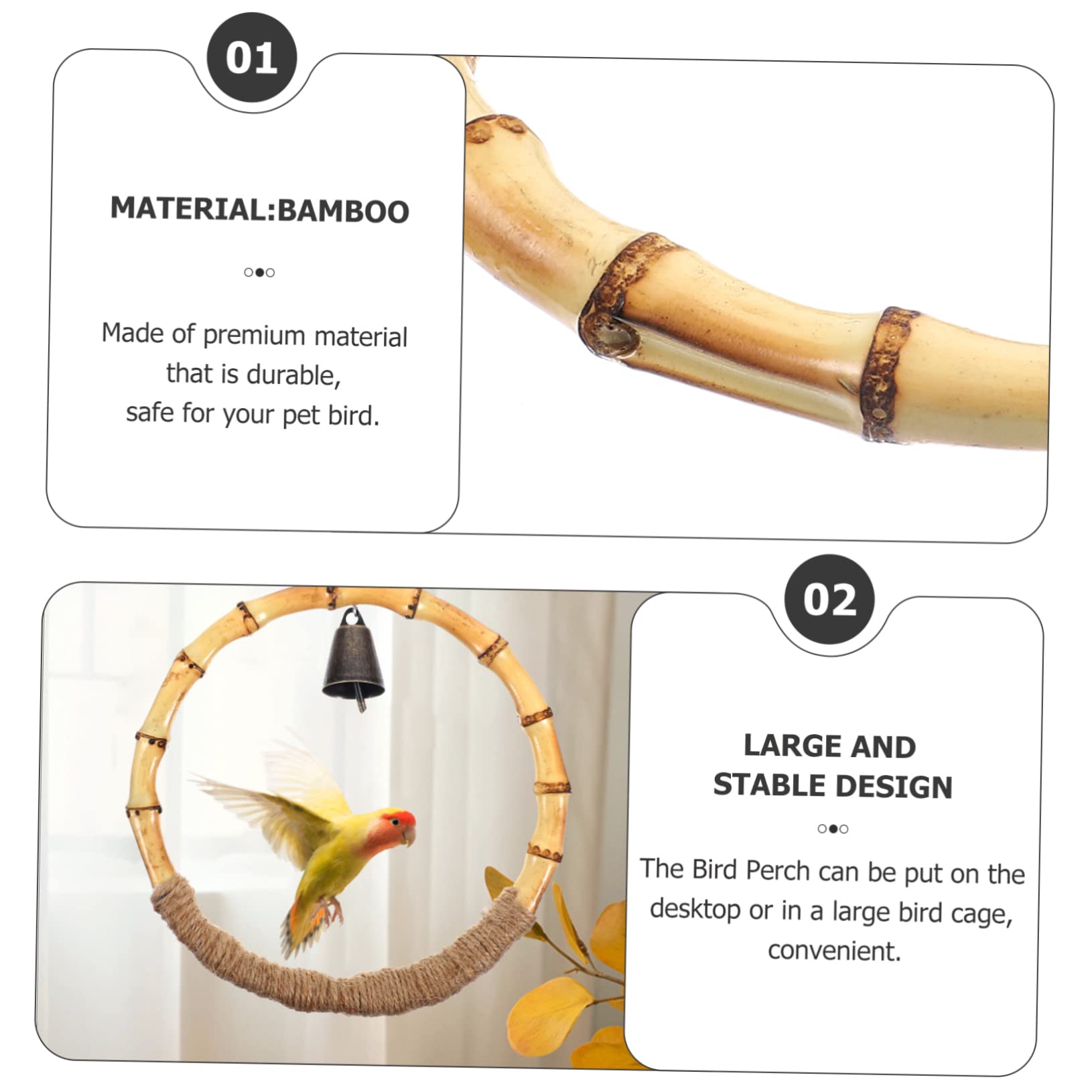 BESPORTBLE 5pezzi Bird Swing Toy Per Uccelli Altalena Per Pappagalli e Parrocchetti Giocattolo Appeso Per Voliera Accessorio Per Benessere Degli Uccelli Design e Resistente Per Divertimento e