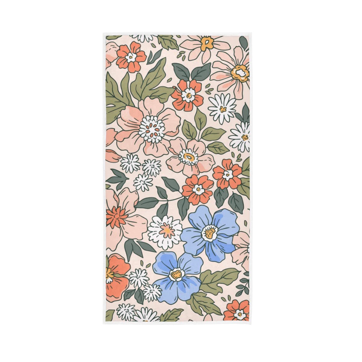 HUYGD Colorful Elegant Floral Soft Large Hand Towels Bath Towel Multipurpose for Bathroom Hotel Gym Spa 30"x15"