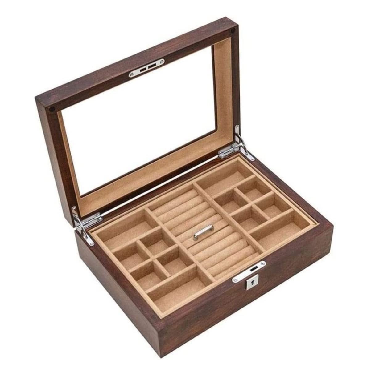 Jewelry Box With Lock And Key Jewelry Organizer Case For Women Necklace Earrings Rings Jewelry Accessory Organizer Jewelry