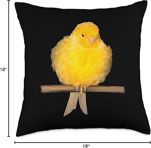 Miniatura 4 de Ich liebe Kanarienvögel Haustier gelber Vogel Cute Canary Bird - Almohada de plumas amarillas, 18.0 x 18.0 in, multicolor