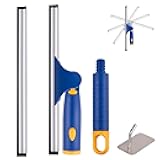 ITTAHO Swivel Shower Squeegee for Glass Doors, All-Purpose Anti-Slip Window Squeegee with 2 Blades, Window Cleaner Tool Bathroom Squeegee for Shower Doors, Tile Shower Walls，Mirrors,Car Windshields