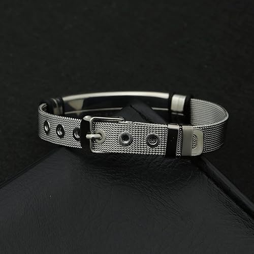 Miniatura 6 de 2024 upgraded Mens bracelet,Black bracelets for men,Stylish Adjustable Cross Stainless Steel Mesh Chain Wrist Band men's jewelry braclets for