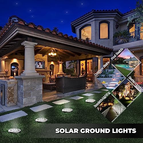 DUUDO Solar Lights Outdoor 12Pack,Solar Lights Outdoor Waterproof,Solar Garden Lights Bright In-Ground Lights Landscape Lighting for Yard,Pathway,Lawn,Patio,Driveway,Walkway White Light - Thumbnail 3