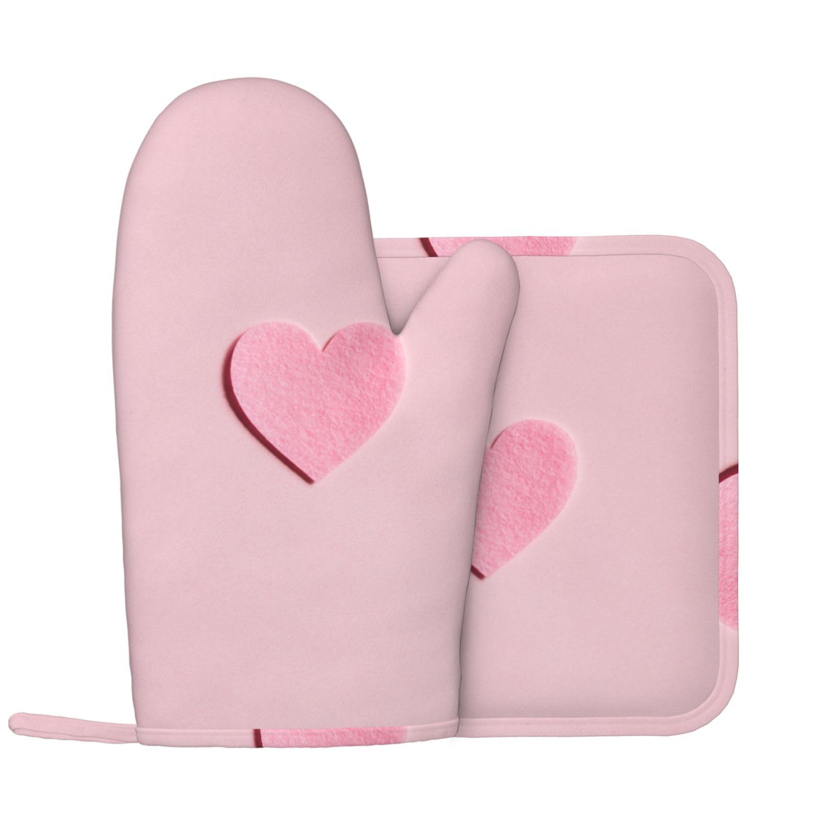 Ensemble Gants + Manique Cuisine En Silicone Résistant à 260°C - Design Abstrait - Antidérapant Et Doublure Douce