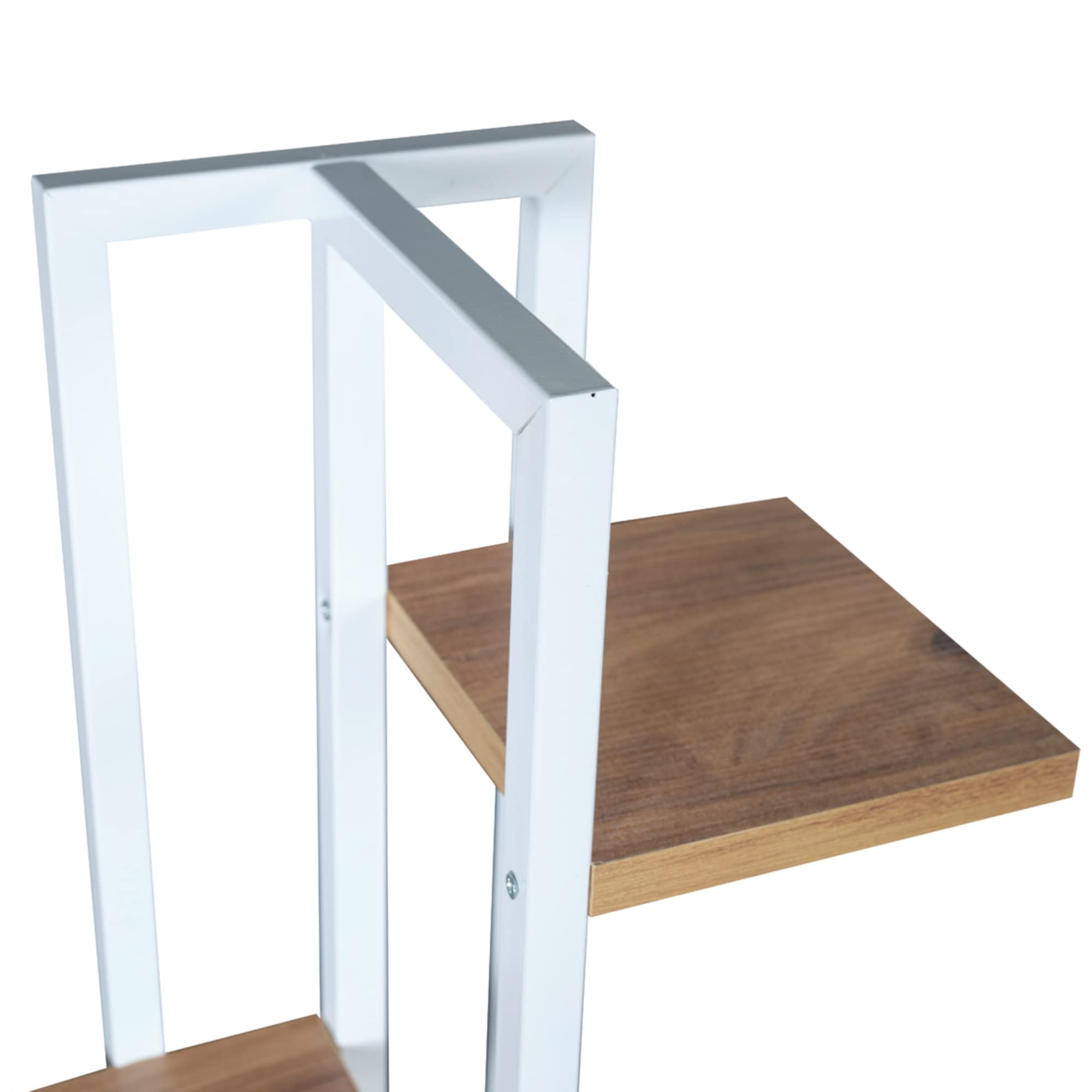 [en.casa] Support de Plantes à 6 Niveaux de Rangement Étagère à Fleurs Polyvalente Panneau de Particules Métal 120 x 34 x 21 cm Effet Noyer Blanc
