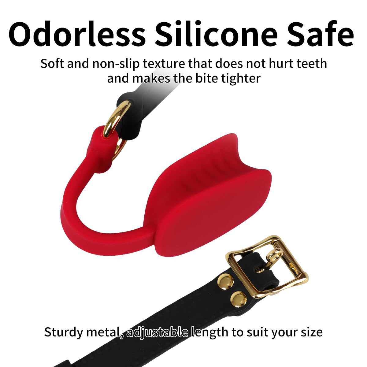 Open Mouth O-Ring Gag with Adjustable Leather Strap,Sex Mouth Plug,BDSM Fetish Restraints Bondage Gags &Muzzles Sex Toys for Couples: Red