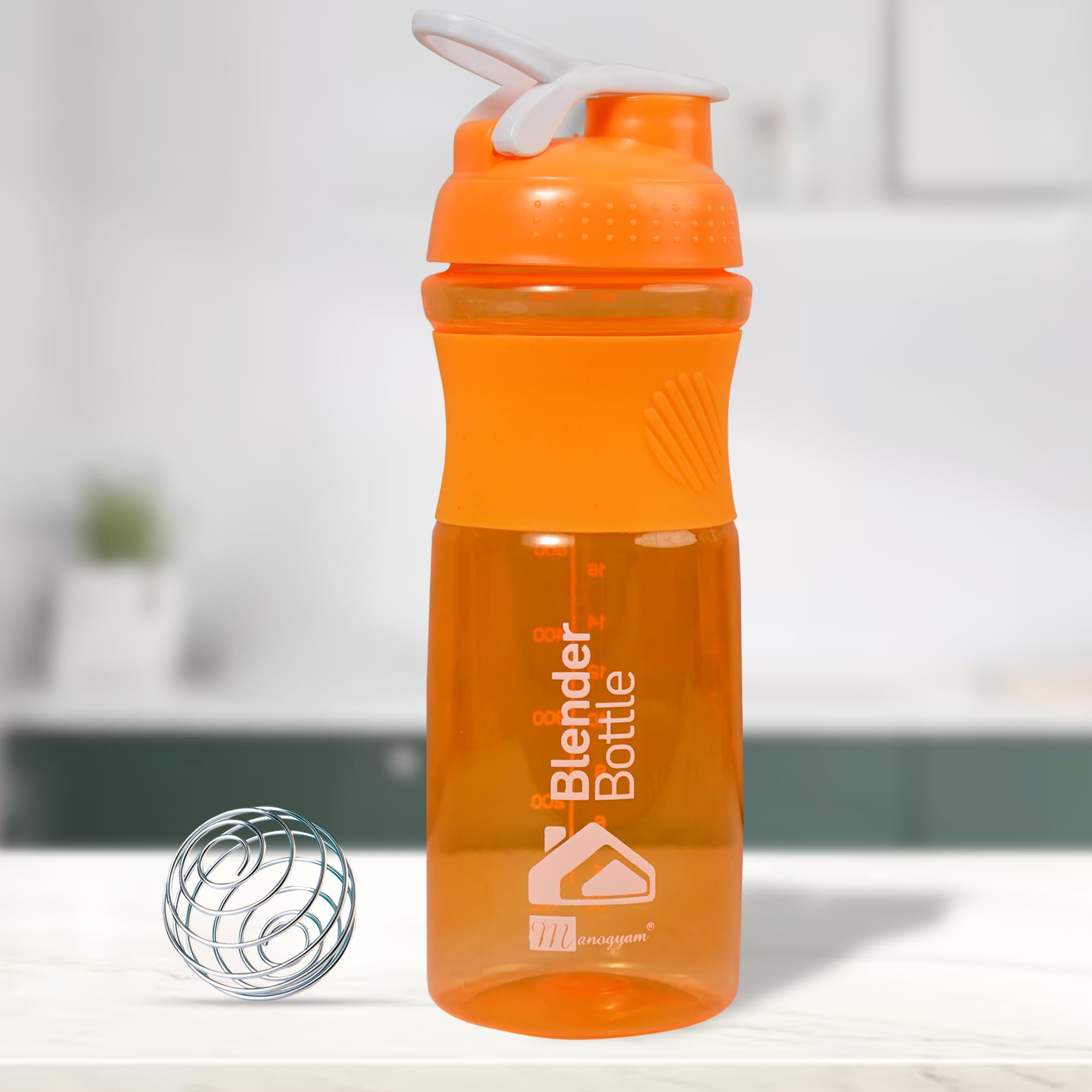 MANOGYAM Blender Bottle Gym Shaker Perfect for Protein Shakes and Pre Workout 100% Leakproof BPA-Free with Blending Ball or Whisk-image-10