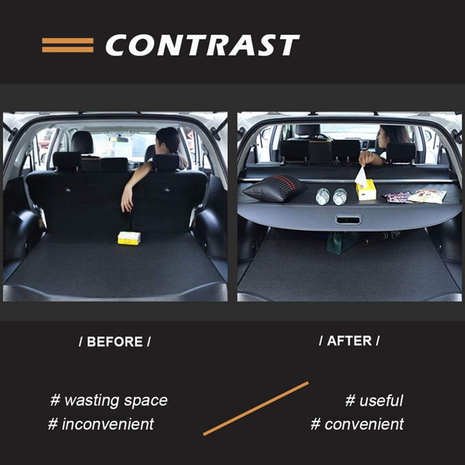 Tapa del Maletero retráctil Cubierta Carga, para Peugeot 5008 2017-2022 Protección De Seguridad Divisoria Equipaje Trasero Privacidad Carga