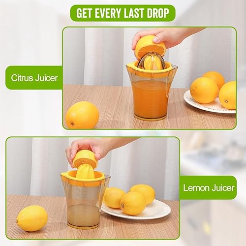 Miniatura 4 de Exprimidor manual de cítricos  Exprimidor manual de limón y naranja con cuenco de 20 onzas y 2 boquillas de vertido  Escariador de frutas para jugo