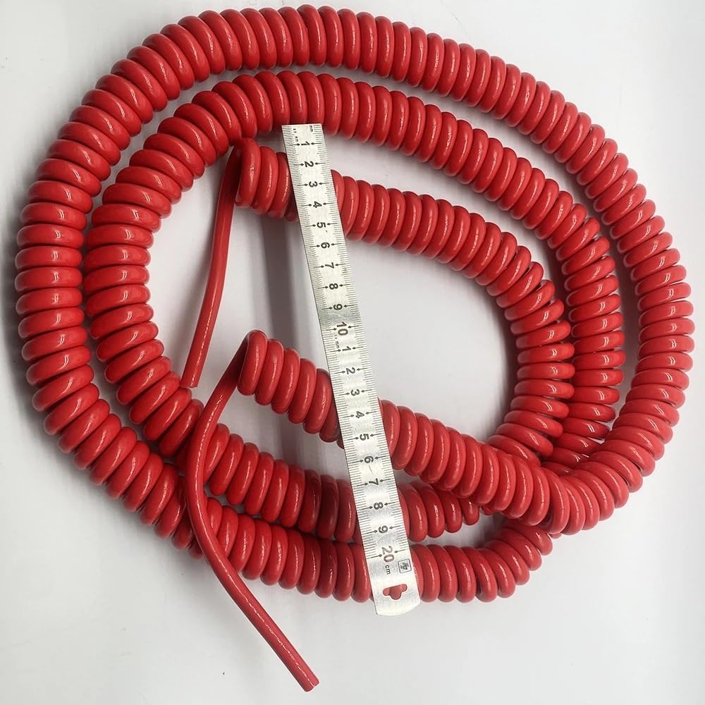 Stretch Feder Spirale Kabel Cord, 2-adriges 1,5-mm-Quadrat-Spiralkabel, 1,5 mm2, rotes Kabel, Kupferfeder, Netzkabel, einziehbare Spule(Stretch 6 Meters 2 core 1.5mm2)