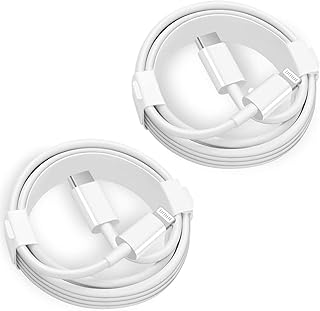 iPhone 20W Fast Charger Cable【Apple MFi Certified】2-Pack USB-C to Lightning Cable (6.6Ft) Fast Charging Compatible with iPhone 12/12 Mini/12 Pro/12 Pro Max/11/11 Pro Max/Xs Max/XR/X, iPad and More