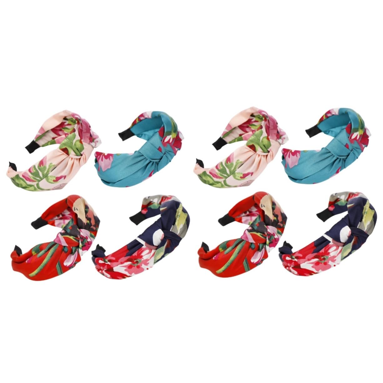 FRCOLOR 2 Set Navy Brillante Rosso Stile Fascia Per Nodo Fascia Per Accessorio Per Alla Moda Da Donna 4 Pezzi * 2