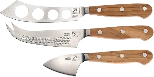 Mercer Culinary Juego de cuchillos de queso de madera de olivo