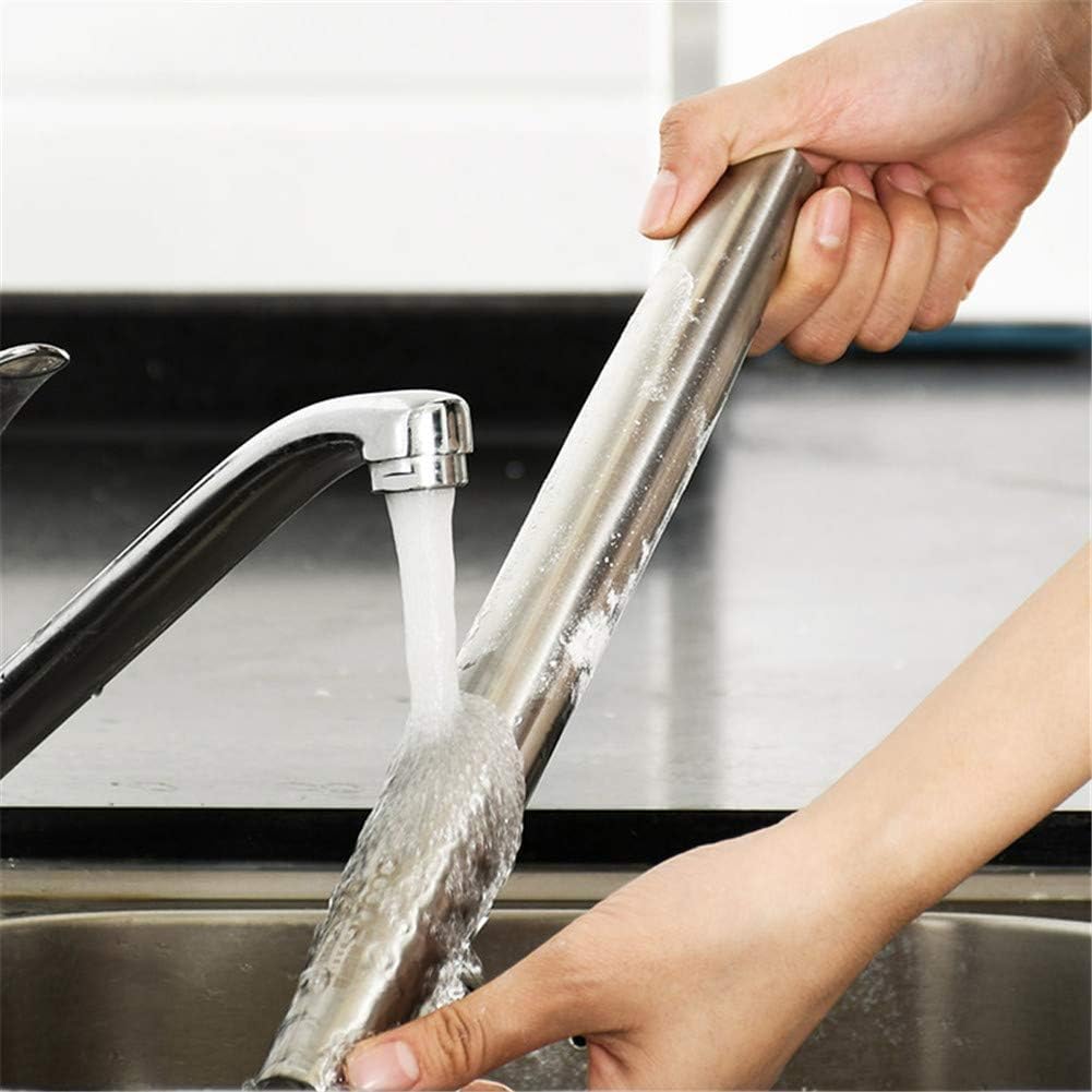 Teigroller aus Edelstahl zum Backen – 40 cm Antihaft-Teigroller für Gebäck, Kekse, Pizza, Fondant und Kuchenkruste, leicht zu reinigen