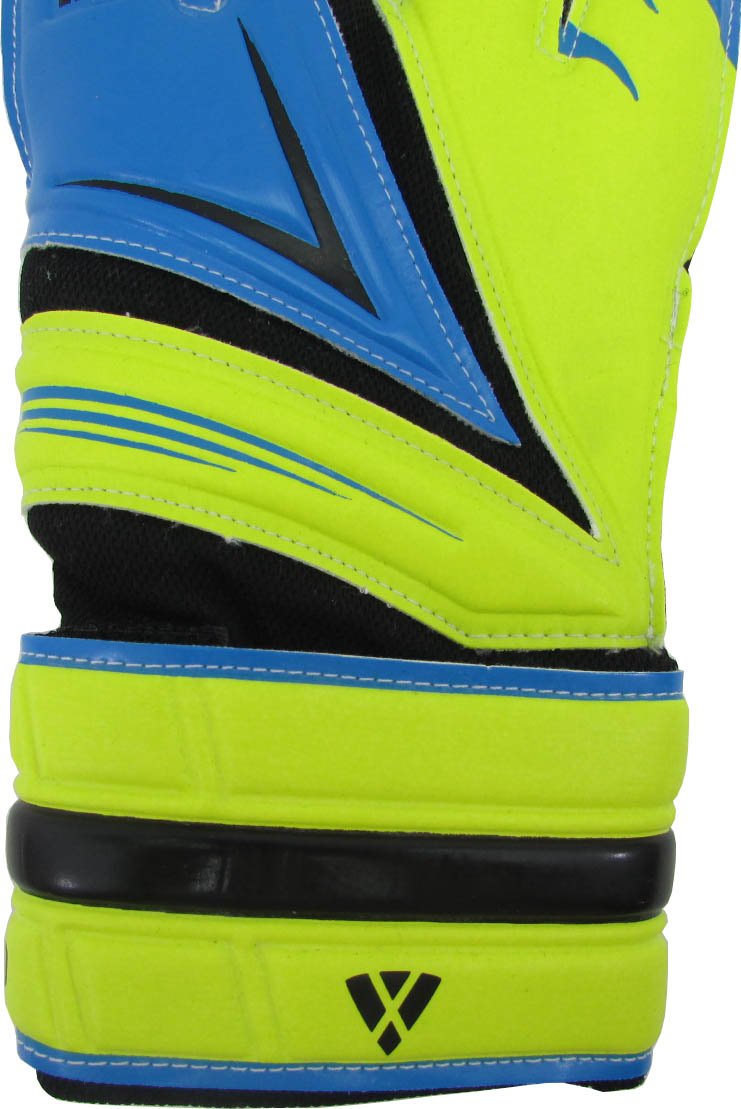 VIZARI Avio F.P. Football Goalkeeper Gloves - Superior Grip, All Skill Levels - Non-Slip Receiver Gloves, Blue/Green, 4 - Image 4