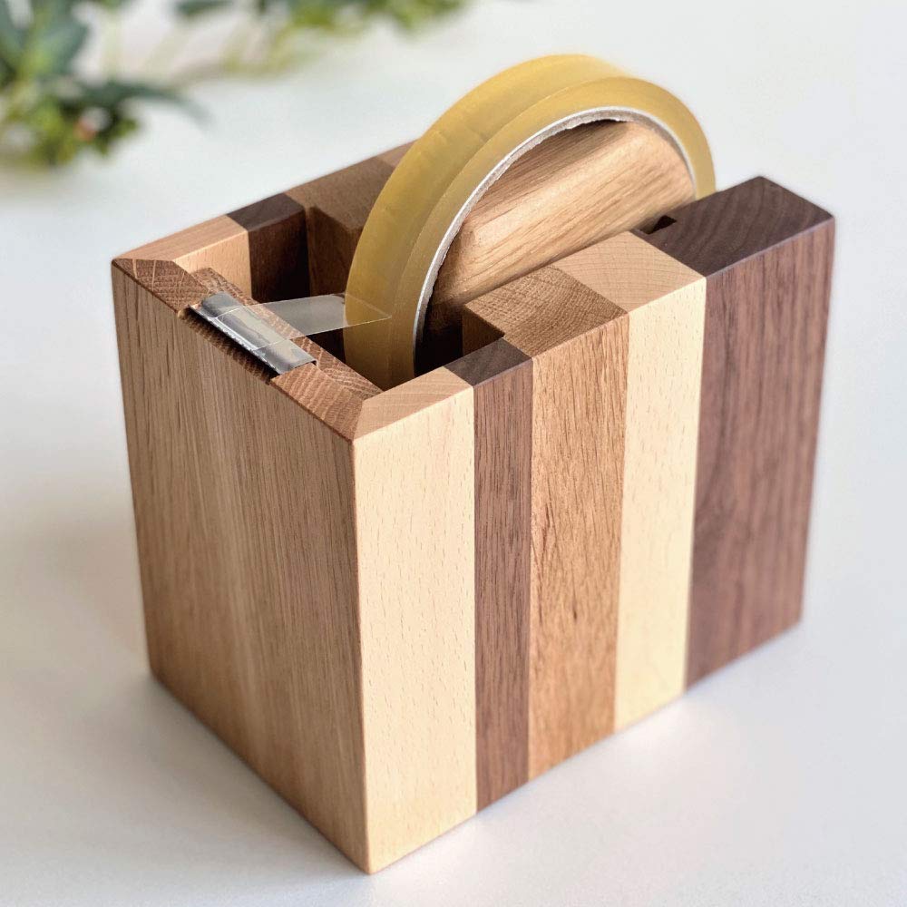 Amazon | テープカッター 木製 おしゃれ セロテープカッター 無垢材