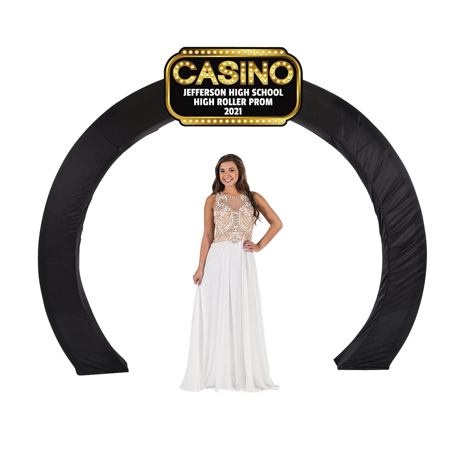 Personalized High Roller Casino Arch Sign - Party Decor - 1 Piece