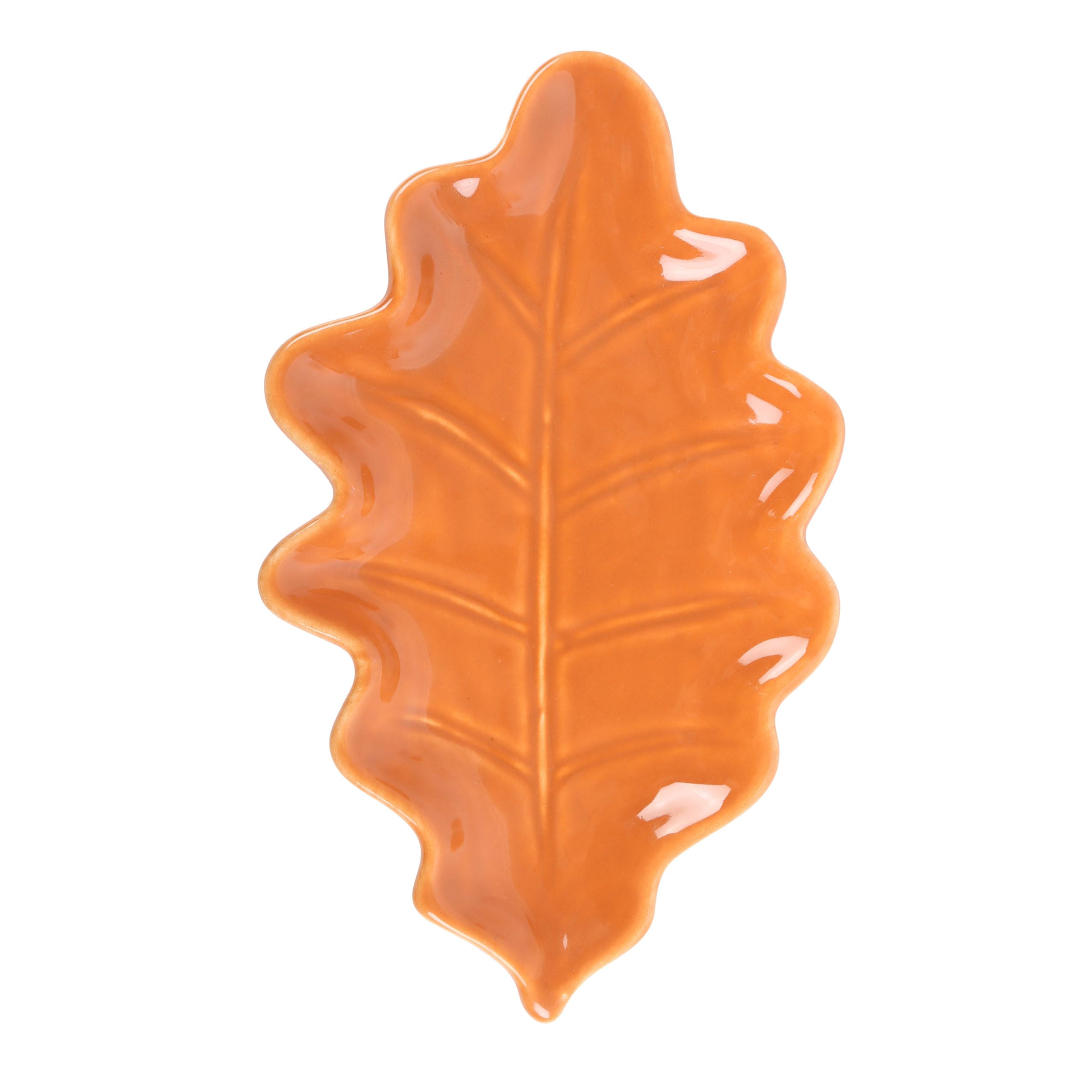 Something Different Wholesale Vibrant Autumn Leaf Shaped Ceramic Dish: Decorative Tray for Autumn Décor - Perfect for Jewelry and Trinkets - Add Seasonal Charm to Your Home!