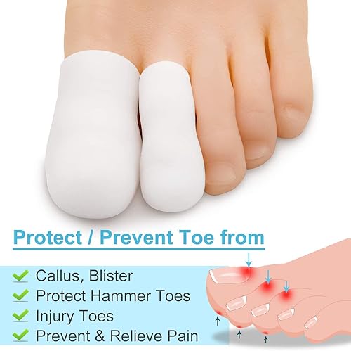 Miniatura 3 de Bukihome 12 protectores de dedos de los pies, tapones de silicona para amortiguar la ampolla de los dedos, maíz, callo, ideal para correr, caminar,