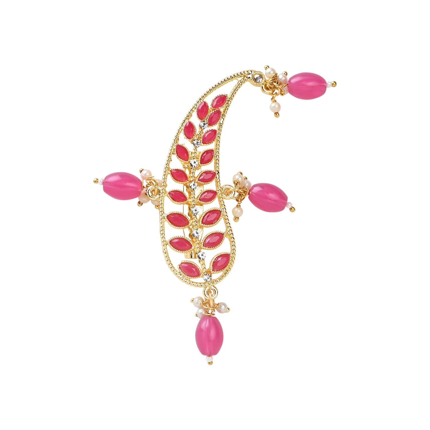 i jewels Gold Plated Kundan Safa Kalangi Brooch for Groom/Men/Dulha Pagadi-picture-32