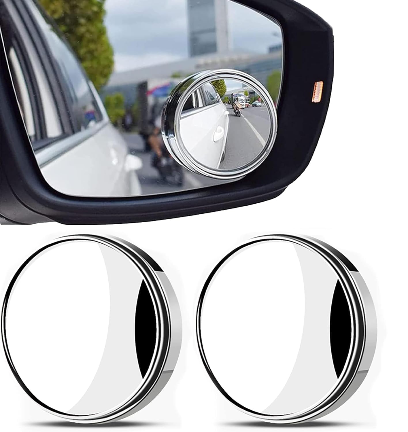 360 Rotatable Rear View Mirror, Round Convex Wing Mirror for Universal Car, SUV mirror small mirror Car side mirror Mirror Wing mirror Convex mirror