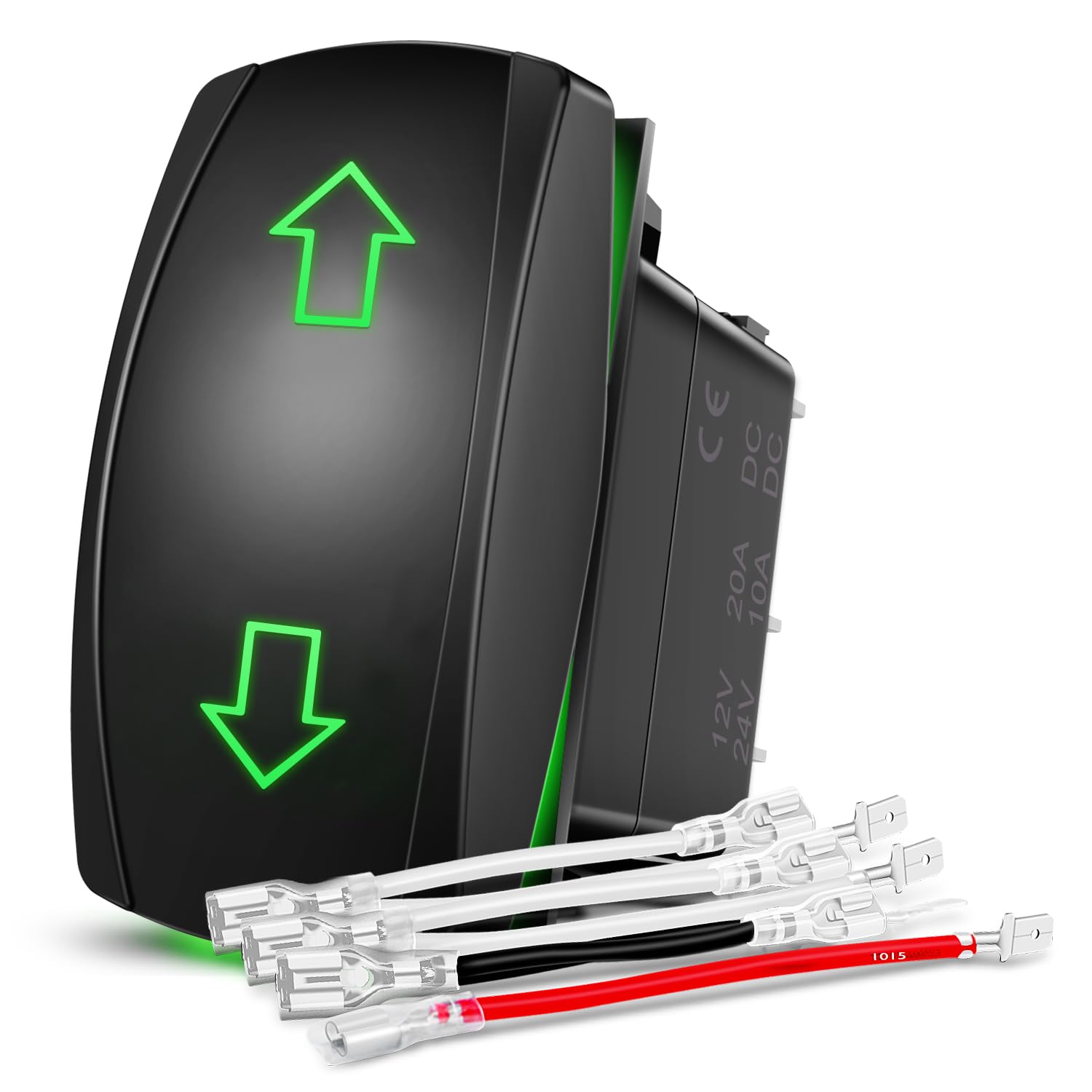 Nilight Arrows Motor Polarity Reverse Momentary Rocker Switch DPDT 20A 12V 24V 7PIN (ON) Off (ON) Toggle Wire Up Down Carling for Car Boat Truck Linear Actuator Trailer-image-3