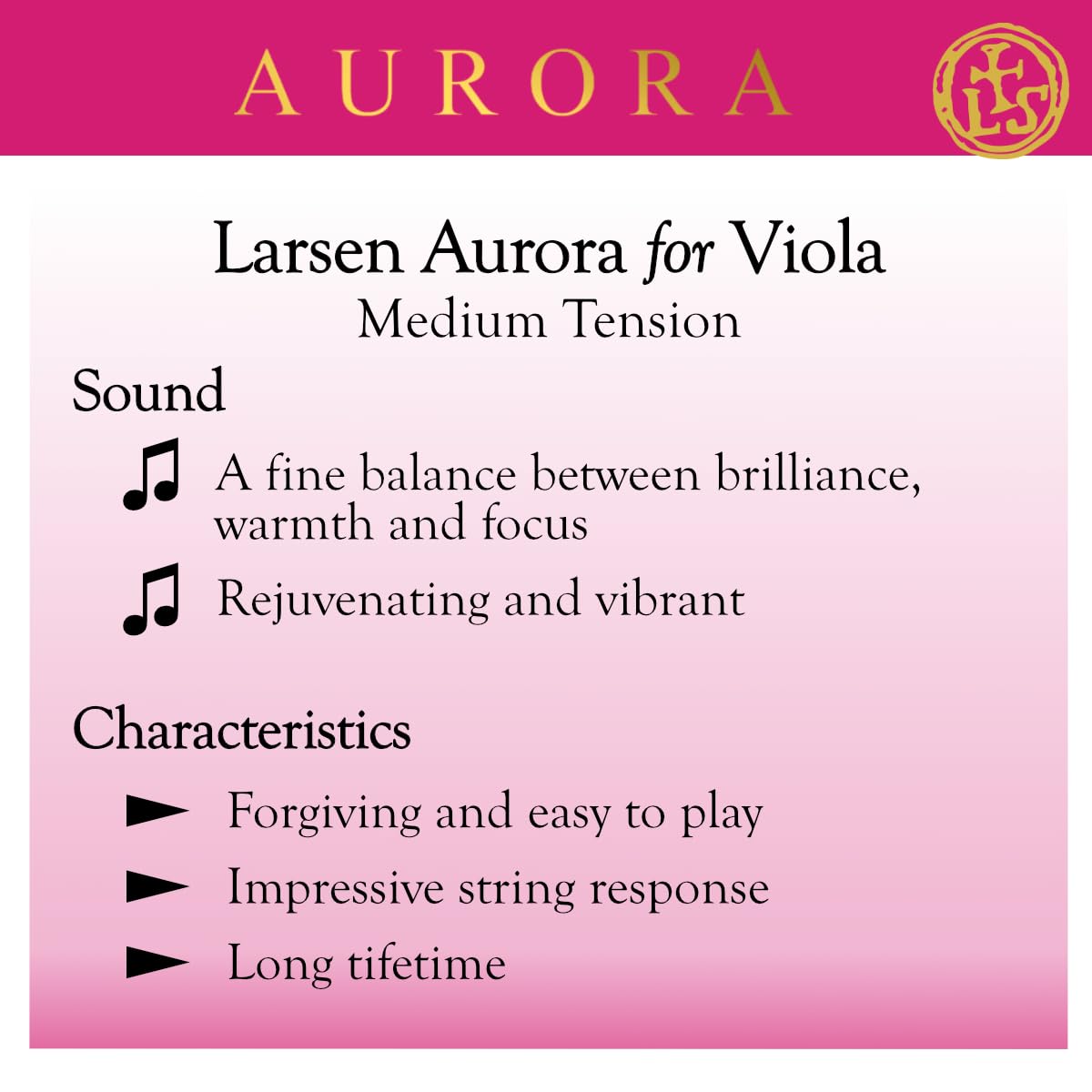 Amazon.com: Larsen Aurora Viola Strings Set 4/4 Medium : Musical