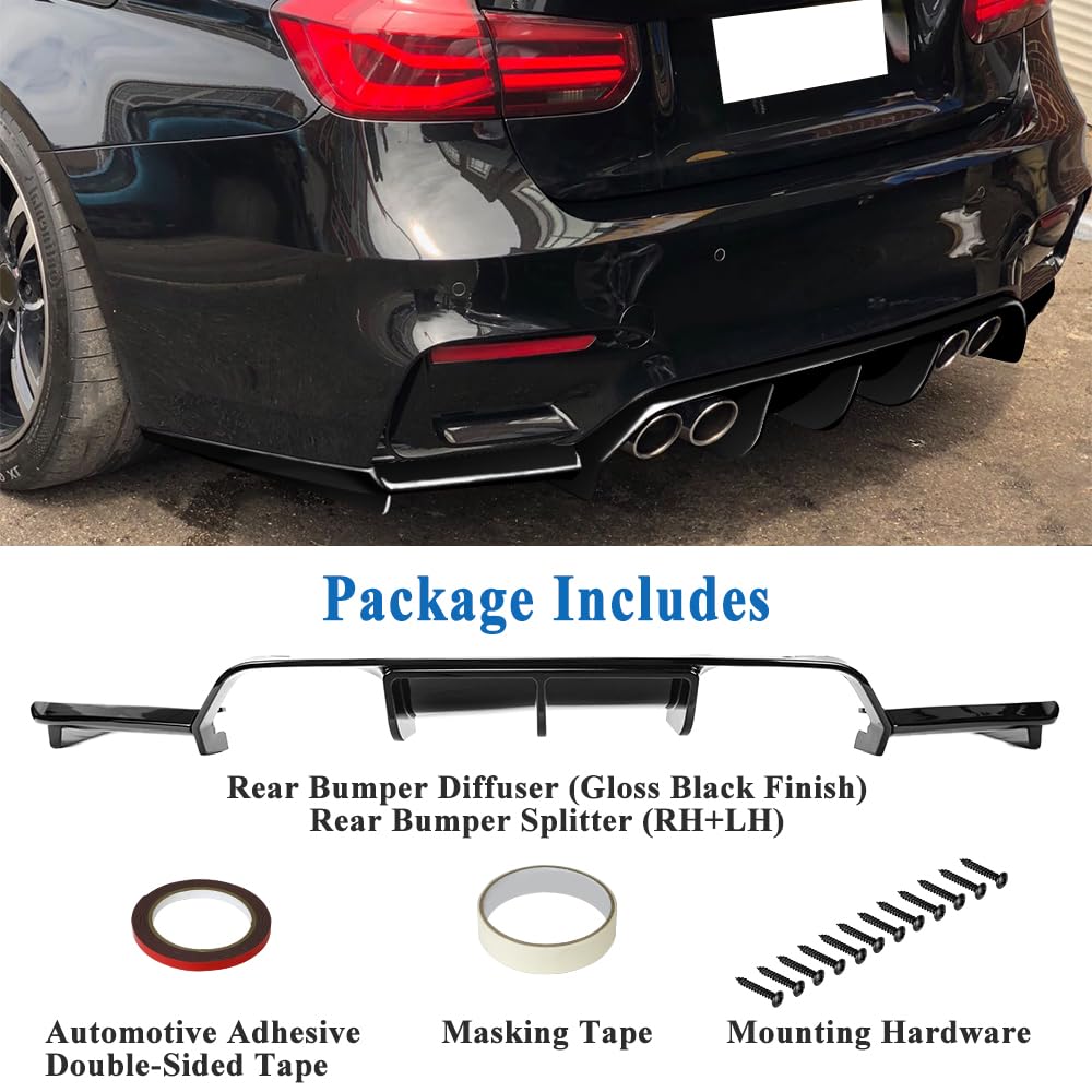 Plane Rear Diffuser Snapklik.com : AeroBon Gloss Black Rear Diffuser And Corner Splitters ...