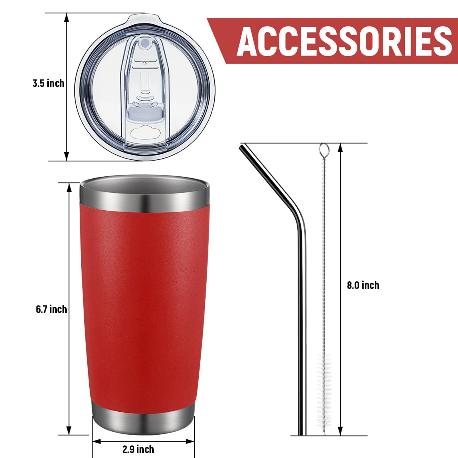 EcoMozz Bicchiere da 567 g in acciaio inox con coperchio a doppia