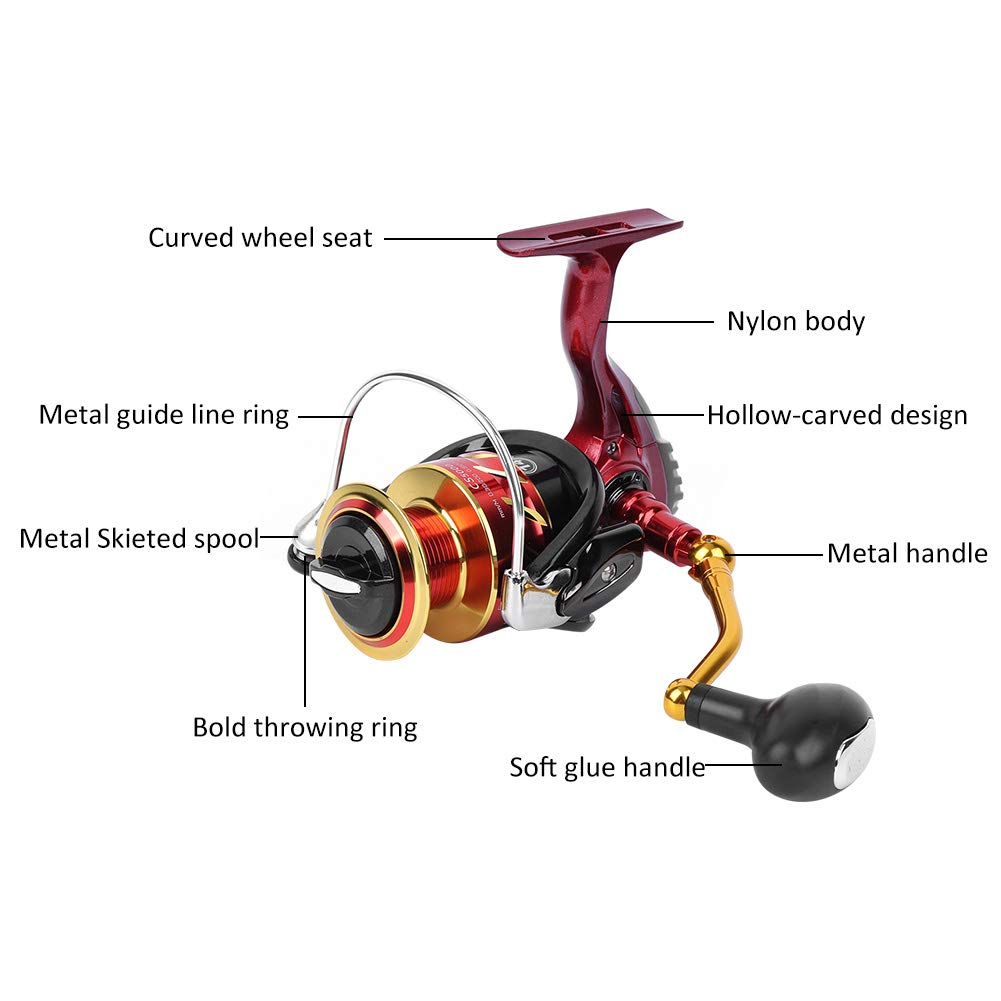 スピニングリール 軽量金属製 Amazon | HONSAN スピニングリール 2500/3000番 リール 釣り具 軽量