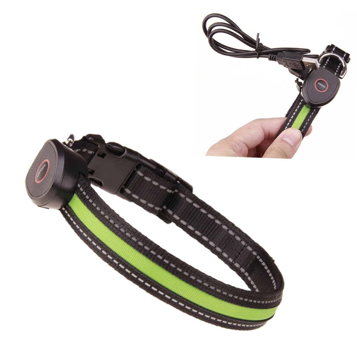 YARNOW 3 Pz Collare Per Animali Domestici Guidato Luce Per Cani Collare Per Cani Luminoso Collare Lampeggiante Per Animali Domestici Colletto Illuminato Collana Girare Splendere Corda