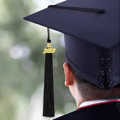 Miniatura 10 de Borla de graduación 2024, 2 borlas de graduación con dije del año 2024, borla de graduación dorada 2024 para gorra de graduado