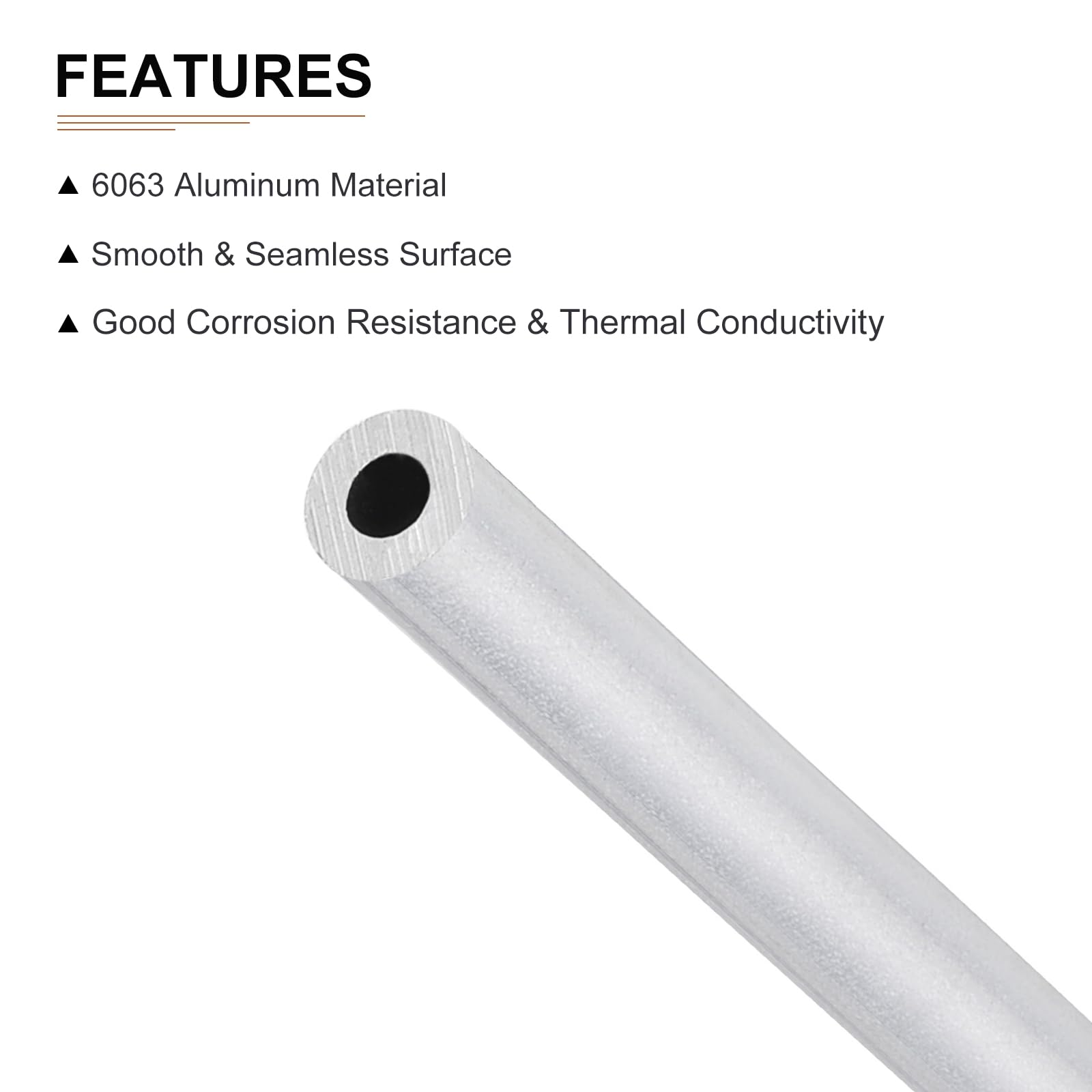 DTGN 11.8"x0.16"x0.08"(LxODxID) Seamless Aluminum Round Tube - 3Pack - Good for DIY Crafts - 6063 Aluminum Straight Tubing - Silver - Image 3