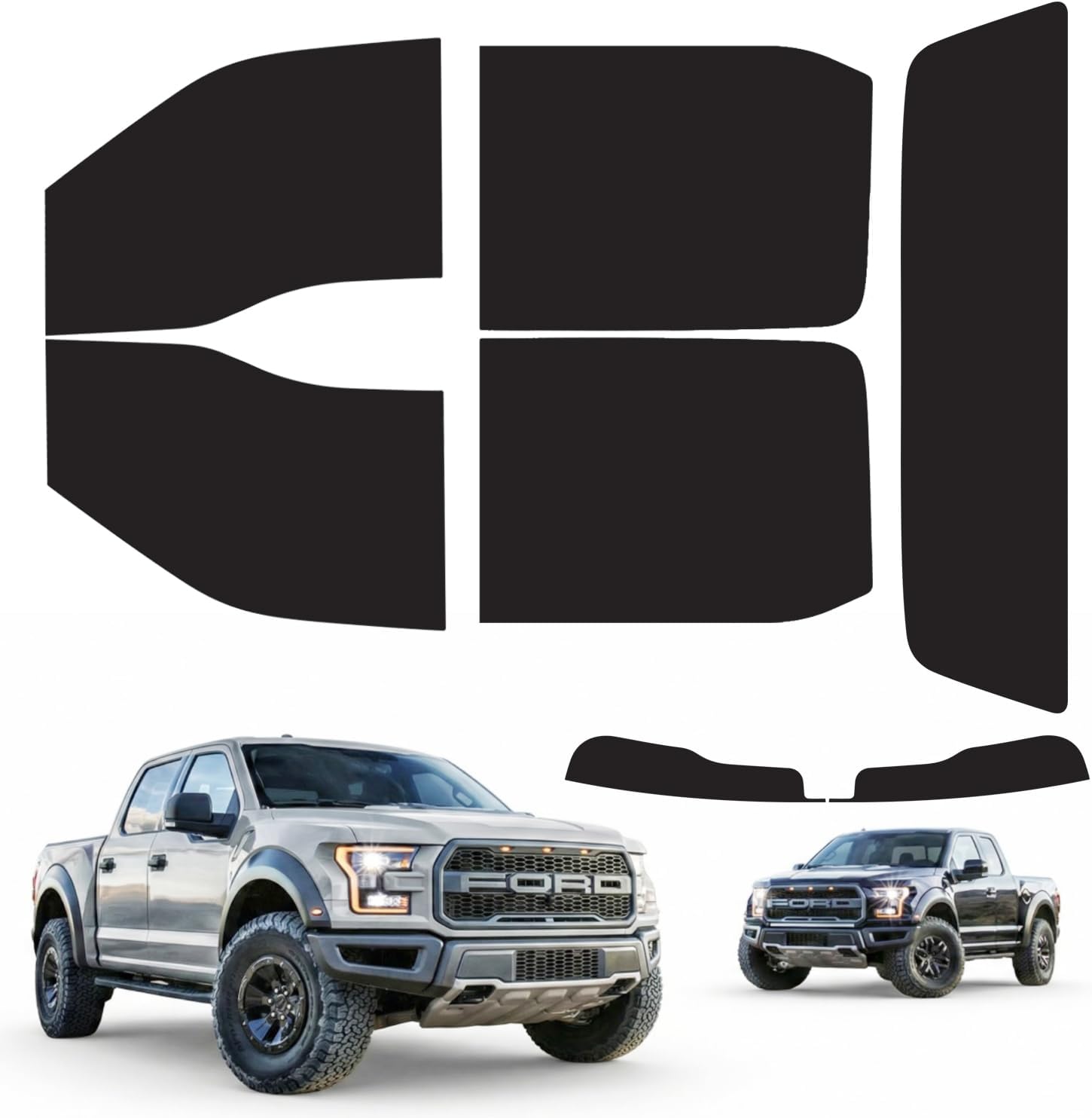 Precut Windows Tint Film Kit for Ford F250/350/450/550 Crew 2017-2026 Two Ply Nano Ceramic Chameleon Carbon Tinting Films Shade: 5%, 20%, 35% VLT UV99% Rays IRR95% for All Sides Glass (20% All Sides)