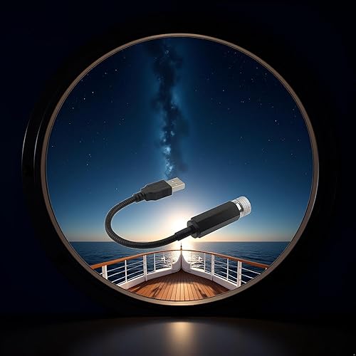 Miniatura 4 de Mini proyector de estrellas LED de luz nocturna, luces interiores de coche azul violeta, luz nocturna USB ajustable, lámpara de techo romántica para