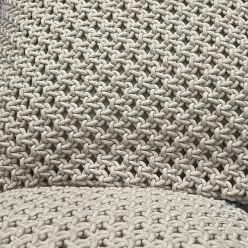 Image of Beautifull and Luxurious Handmade 100% Cotton Macrame Cushion Cover 16 inchx16 inch inch in Natural White Colour | Boho Cushion Cover in Premium Canvas Duck Fabric (5, WDM403)
