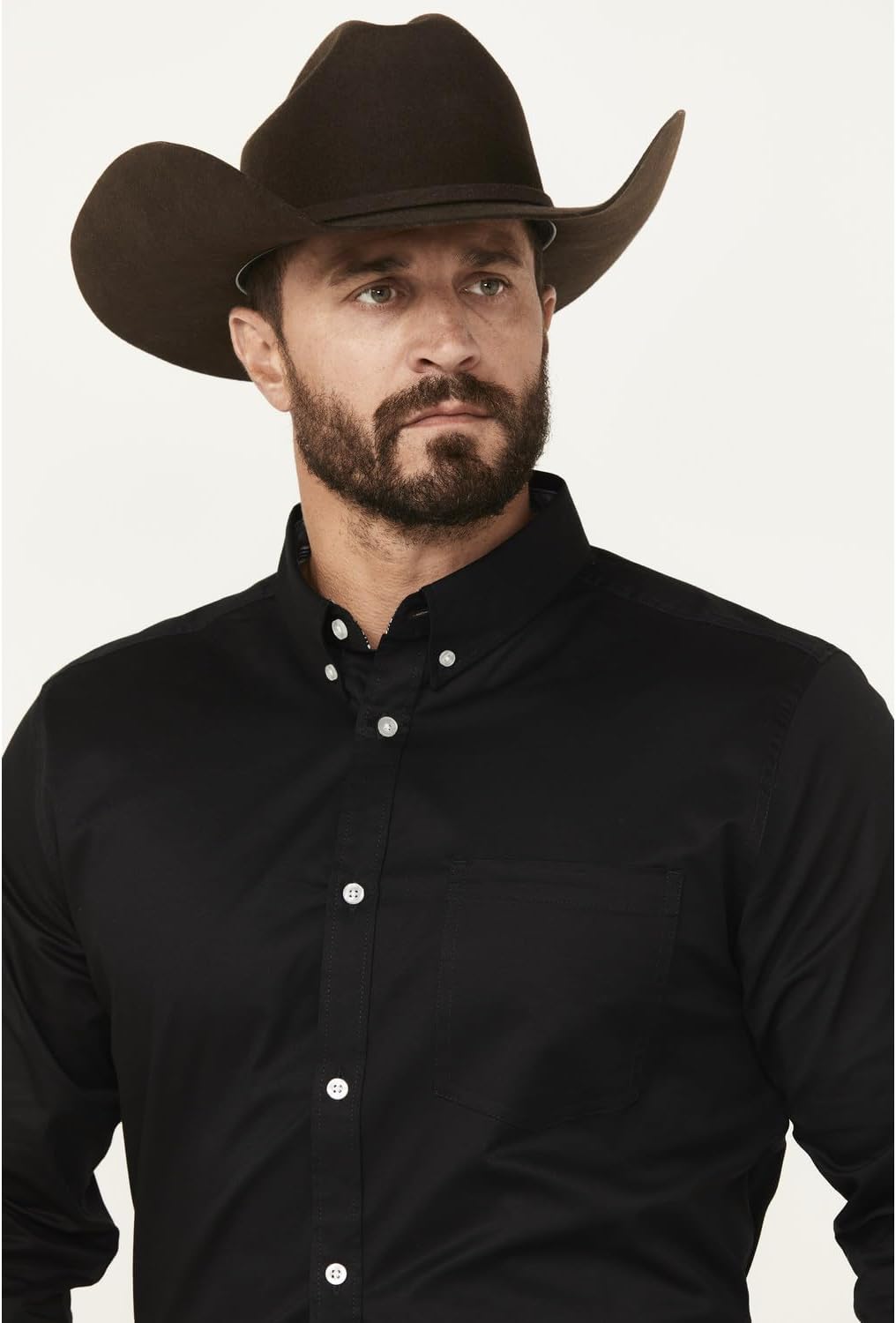 Cody James Men's Basic Twill Long Sleeve Button-Down Performance Western Shirt Black 3X