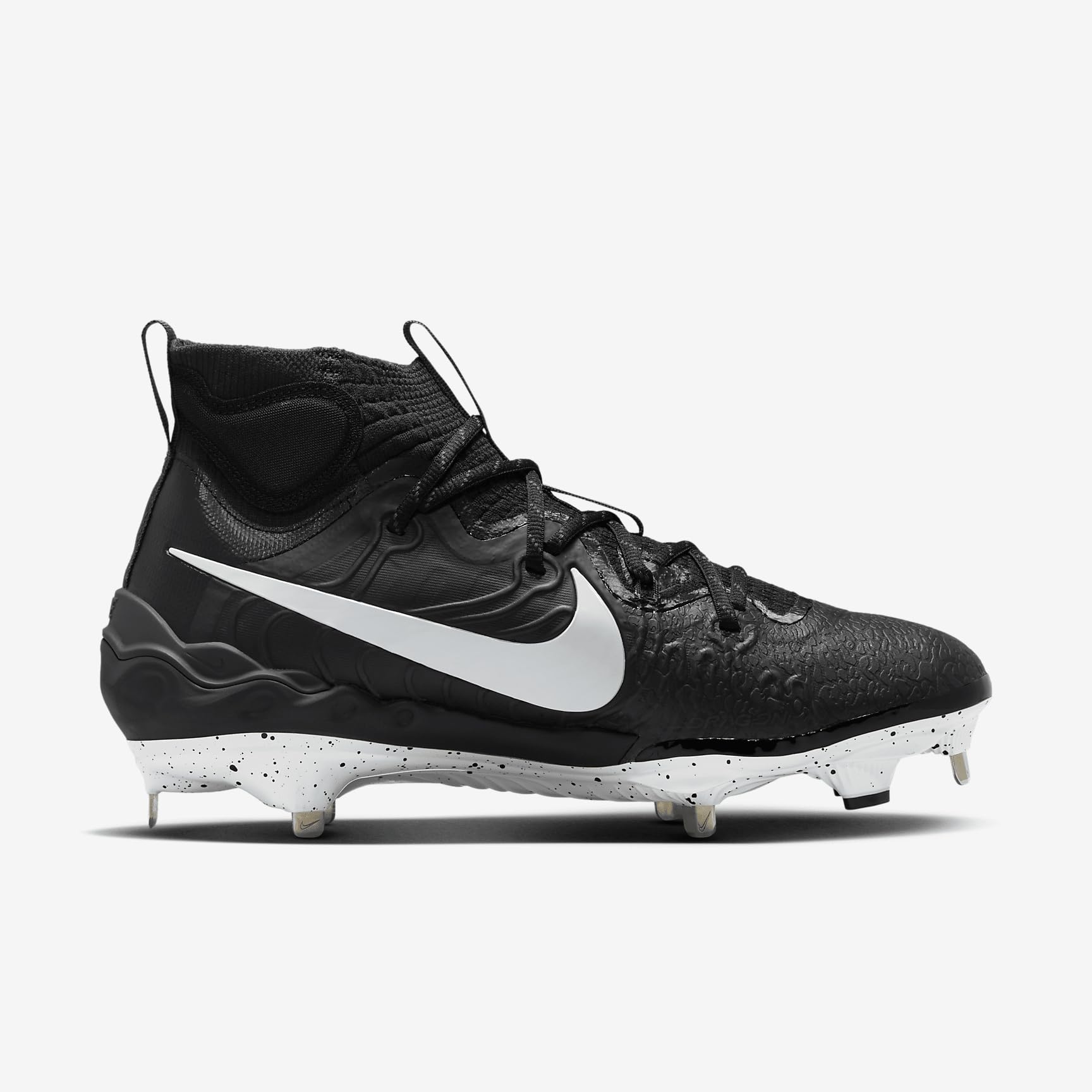 Nike Alpha Huarache NXT Men's Baseball Cleats (DJ6517-002, Black/Dark Smoke Grey/White) Size 14