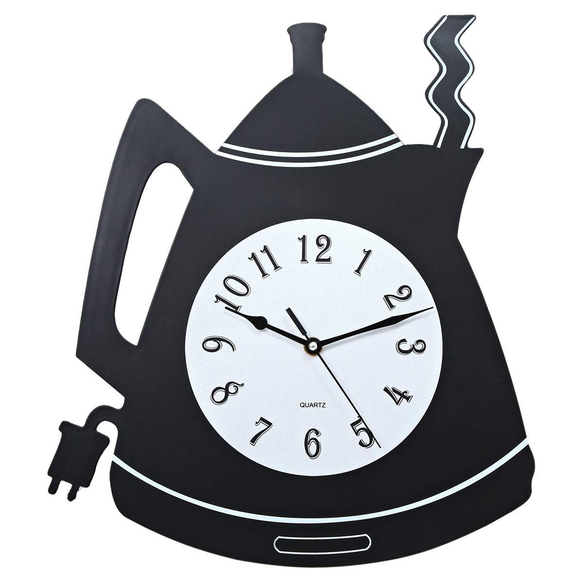 Shallow Plastic Teapot Shaped Kitchen Clock - Bd-clk-tp, Black