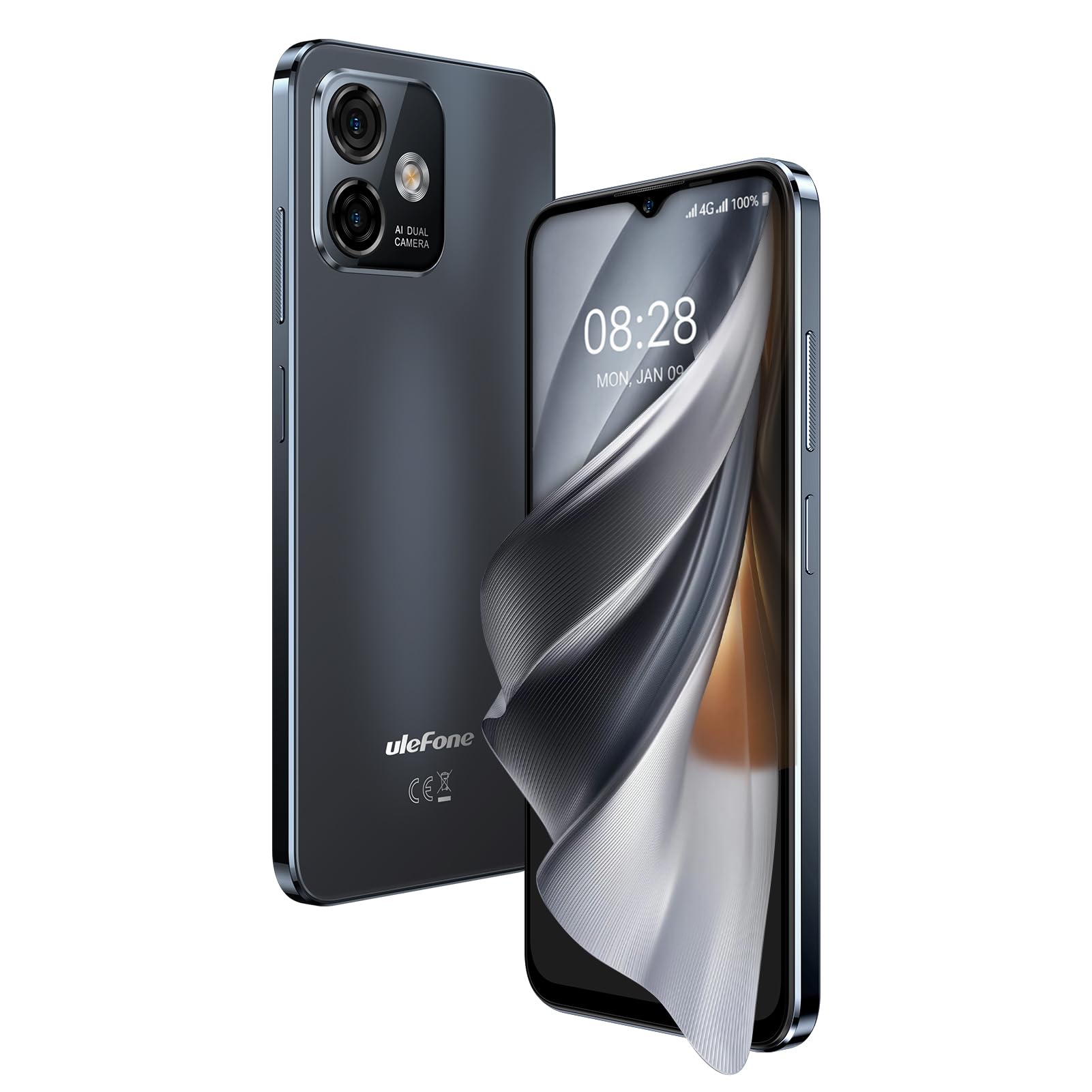 Ulefone Note 16 Pro Unlocked Android Phone, 16GB RAM (8GB+8GB Virtual), 512GB Storage, 50MP Camera | 6.52" HD+ Cell Phone, 4400mAh, Dual SIM 4G, Fingerprint, Meteorite Black