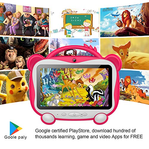 GOODTEL-Tablet-para-Ninos-7-Pulgadas-Tablet-Infantil-Android-100-Quad-Core-Processor-16GB-ROM-HD-Pantalla1024600-Doble-Camera03MP2MP-3GWiFiGPSCertificacion-GoogleJuegos-Educativos-Rosado