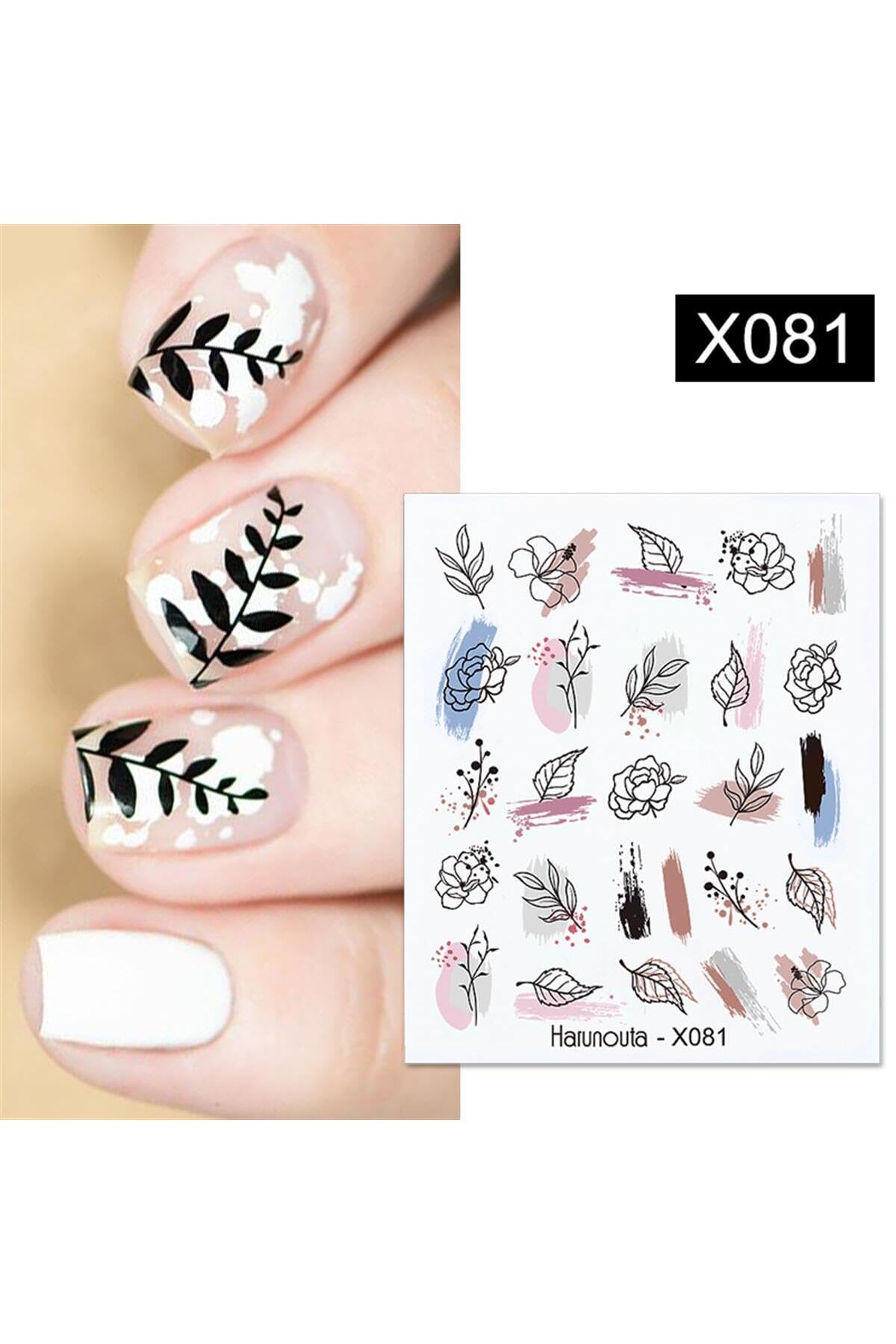 Tırnakmania Su Transferli Nail Art Sticker X081 (52340-1) 3922