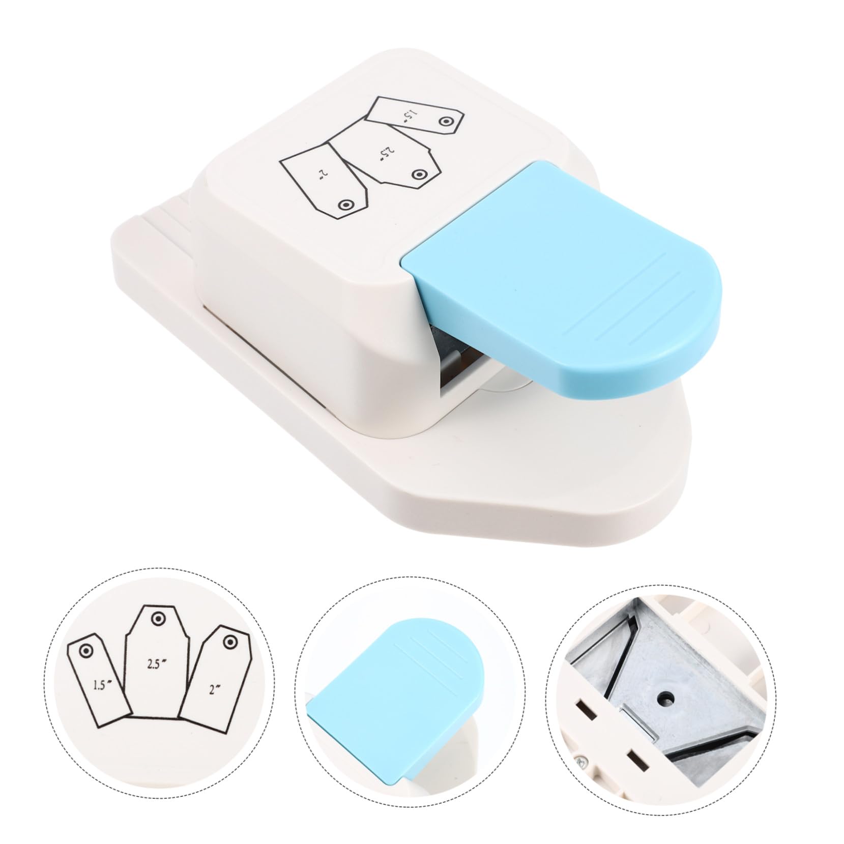 Punzone Artigianale per Carta a Forma di Etichetta 3 in 1 | Tre Larghezze 3, 8cm 5, 0cm 6, 4cm, Impugnatura Ergonomica, Abs e Lega di Zinco
