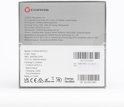 Miniatura 10 de COROS APEX 2 Reloj para correr al aire libre con GPS con monitor de frecuencia cardíaca de última generación, batería GPS de 45 horas, uso regular