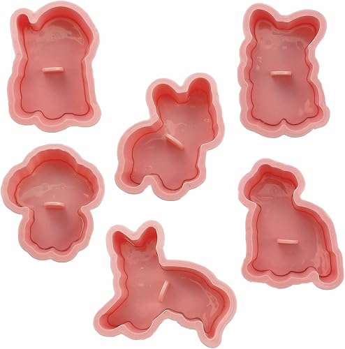 Miniatura 4 de Juego de sellos de galletas 3D en forma de perro, 6 piezas de plástico de grado alimenticio, estampado de perros, juego de sellos de fondant para