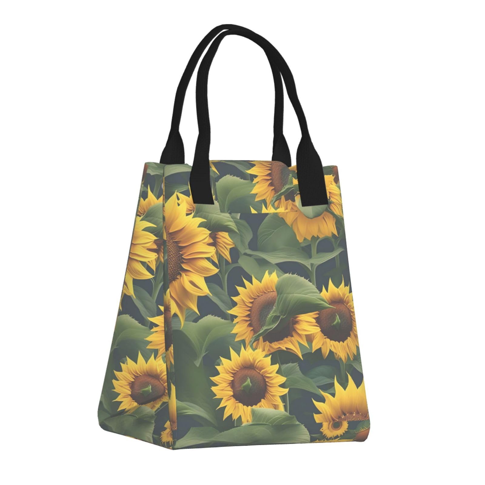 Borsa termica per il pranzo a tema girasole, riutilizzabile, per adulti, ideale per lavoro, picnic e viaggi