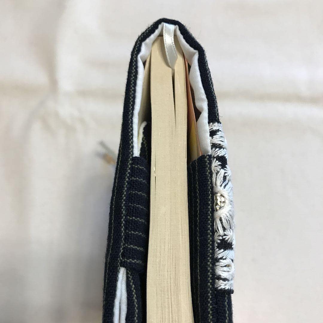 Amazon.co.jp: Book Cover Paperback Book Dark Blue Striped